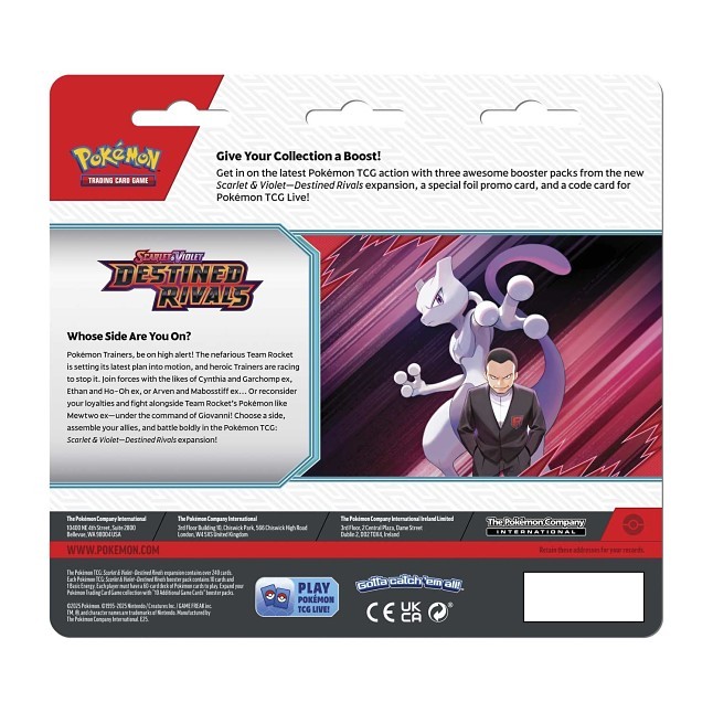 Pokémon TCG: Scarlet & Violet-Destined Rivals 3 Booster Packs & Zebstrika Promo Card - Bilde 2