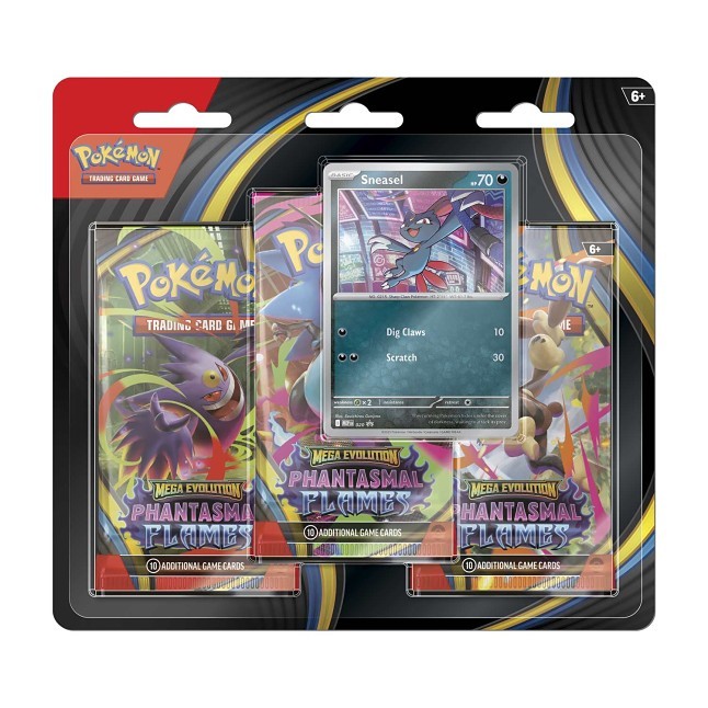 Pokémon TCG: Mega Evolution-Phantasmal Flames 3 Booster Packs & Sneasel Promo Card