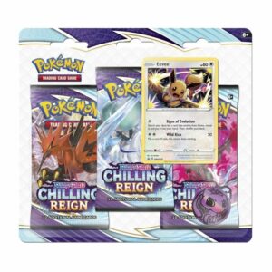 Pokémon TCG: Sword & Shield-Chilling Reign 3 Booster Packs, Eevee Promo Card & Coin