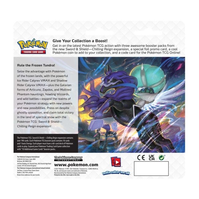 Pokémon TCG: Sword & Shield-Chilling Reign 3 Booster Packs, Eevee Promo Card & Coin - Bilde 2