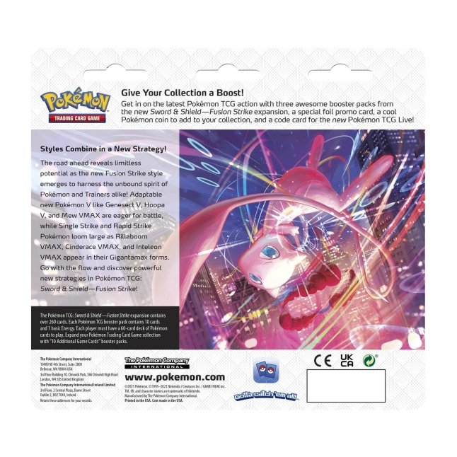 Pokémon TCG: Sword & Shield-Fusion Strike 3 Booster Packs, Coin & Eevee Promo Card - Bilde 2