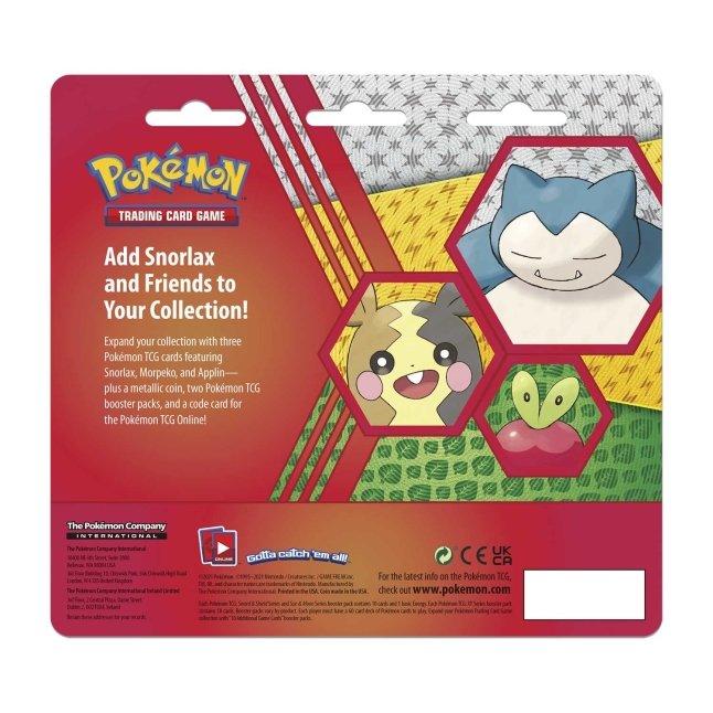 Pokémon TCG: Snorlax, Morpeko & Applin Cards with 2 Booster Packs & Coin - Bilde 2
