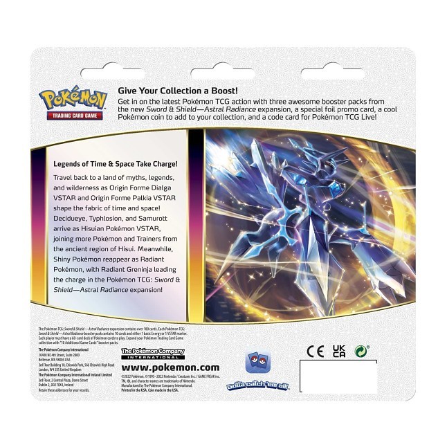 Pokémon TCG: Sword & Shield-Astral Radiance 3 Booster Packs, Coin & Eevee Promo Card