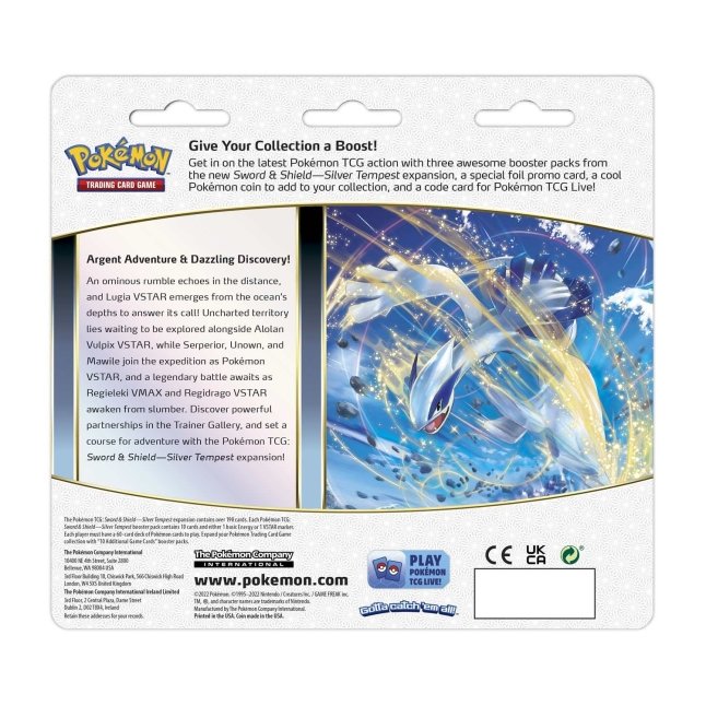 Pokémon TCG: Sword & Shield-Silver Tempest 3 Booster Packs, Coin & Togetic Promo Card - Bilde 2