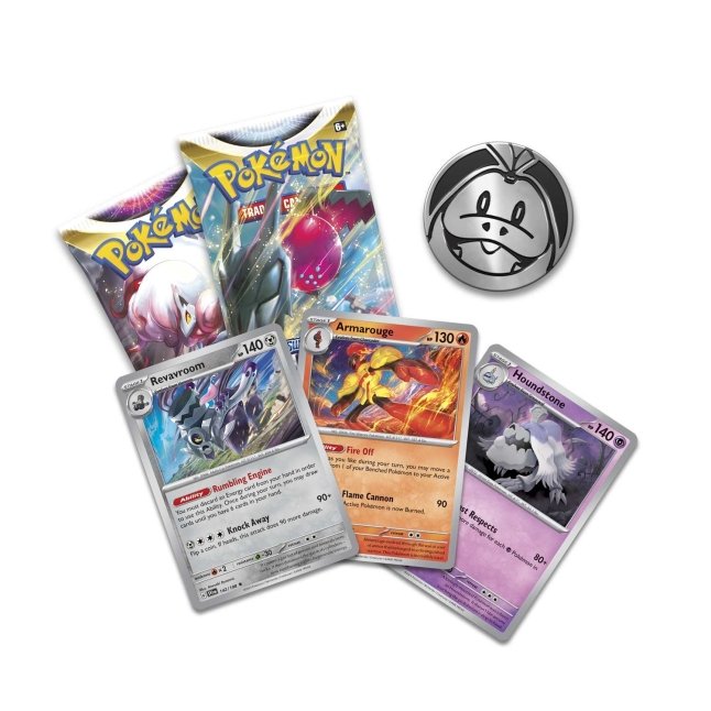 Pokémon TCG: Armarouge, Revavroom & Houndstone Cards with 2 Booster Packs & Coin - Bilde 2