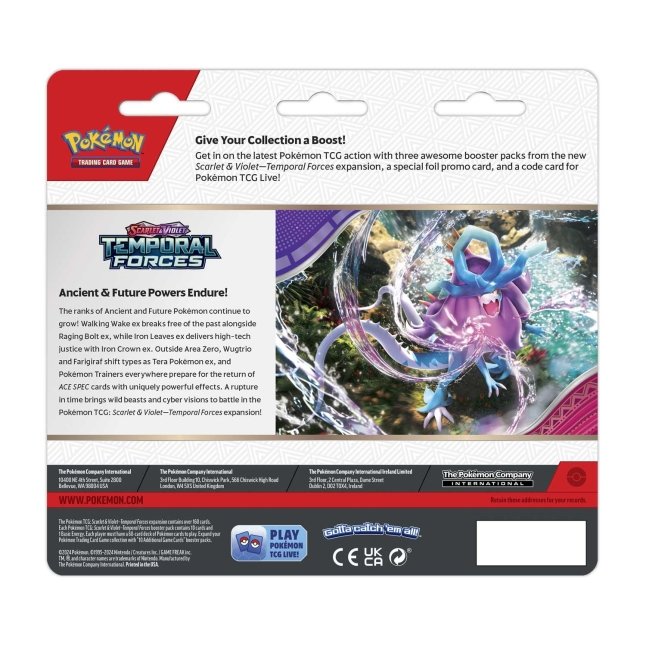 Pokémon TCG: Scarlet & Violet-Temporal Forces 3 Booster Packs & Cyclizar Promo Card - Bilde 2