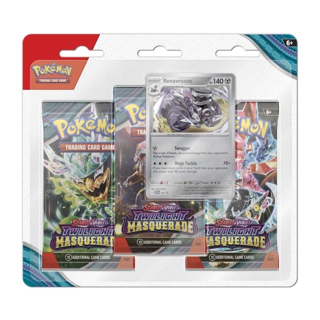 Pokémon TCG: Scarlet & Violet-Twilight Masquerade 3 Booster Packs & Revavroom Promo Card