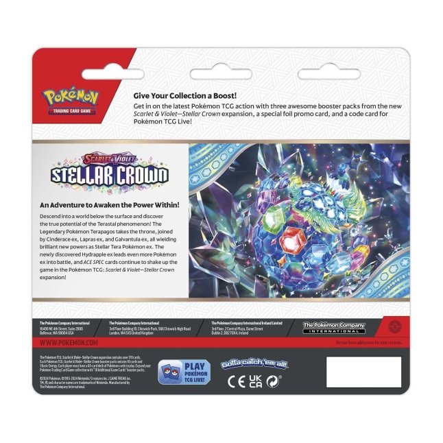 Pokémon TCG: Scarlet & Violet-Stellar Crown 3 Booster Packs & Latias Promo Card - Bilde 2