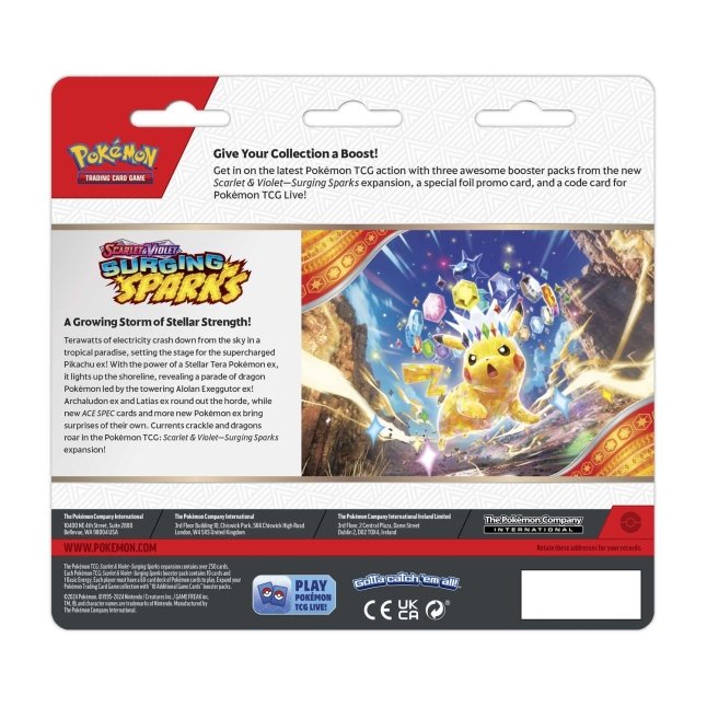 Pokémon TCG: Scarlet & Violet-Surging Sparks 3 Booster Packs & Zapdos Promo Card - Bilde 2